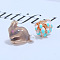 Zinc Alloy Elegant Rabbit Flower Stud Earrings for Women, Sky Blue, 9~13mm