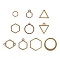 10Pcs Alloy Open Back Bezel Pendants and Links, Filling Accessories, for Epoxy Resin, Resin Jewelry Making, Mixed Shapes, Antique Bronze, 10~22x10~22mm