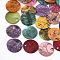 Spray Paint Natural Akoya Shell Pendants, Mother of Pearl Shell Pendants, Round, Mixed Color, 15x1~3mm, Hole: 1.1~1.5mm