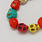 Synthetical Turquoise Beads Strands, Dyed, Skull, for Halloween, Mixed Color, 10~10.5x8~8.5x10~10.5mm, Hole: 1.5mm, about 35pcs/strand, 15.75 inch(40cm)