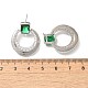 Серьги-гвоздики из латуни с кубическим цирконием и стеклом EJEW-M048-01P-3