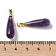 Подвески из натурального аметиста в форме капли G-Q005-03G-03-3