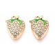 Rhinestone сплава и эмали подвески PALLOY-T092-42G-01-1