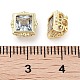 Латунный микро с одинарными светло-голубыми бусинами из циркония KK-C051-31G-3