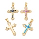 Латунные микропаве прозрачные подвески с фианитом KK-S048-06G-1