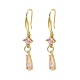Серьги-капли из латуни с микропаве из кубических цирконий EJEW-C156-03G-4
