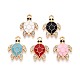 Rhinestone сплава и эмали подвески PALLOY-T092-40G-1