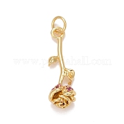 Подвески из латуни с фиалковым паве из кубического циркония KK-M229-52G