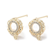 Латунные серьги-гвоздики из циркония KK-E107-18G