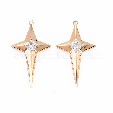 Латунные микропаве прозрачные подвески с фианитом X-KK-S364-102G-1