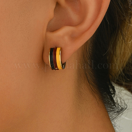 Серьги-кольца из нержавеющей стали в полоску IH2588-1-1