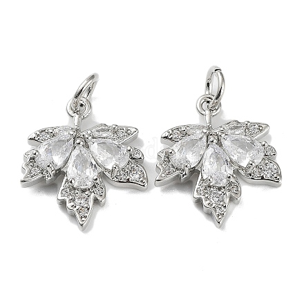 Подвески из латуни с покрытием из прозрачного кубического циркония KK-B078-02P-01-1