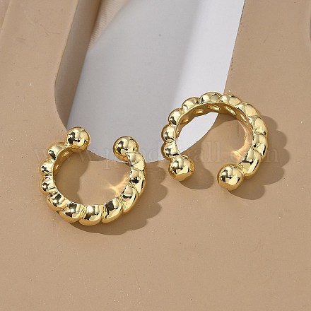 Серьги-каффы в форме веревки из латуни с гальванопокрытием EJEW-G288-08G-1