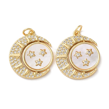 Латунные микропаве прозрачные подвески с фианитом KK-B083-36A-G-1