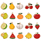 50Pcs 10 Styles Alloy Enamel Pendants, Light Gold, Fruit Charm, Mixed Color, 20.5~23x17~24x1~4mm, Hole: 2mm, 5pcs/style