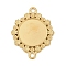 304 Stainless Steel Pendant Cabochon Settings, Flower, Real 18K Gold Plated, Tray: 20.5mm, 39.5x31x2.5mm, Hole: 2.5mm