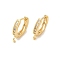 Brass Huggie Hoop Earring Findings, Real 18K Gold Plated, with Cubic Zirconia, Lead Free & Cadmium Free, 15x2.5x13.5mm, Hole: 1.5mm, Pin: 0.9mm