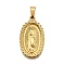 304 Stainless Steel Pendants,  Religious Theme, PVD Vacuum Plating, Oval with Virgin Mary, Golden, 29.5x17x2mm, Hole: 3x7mm