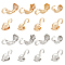 48Pcs 8 Styles Brass Bead Tips, Calotte Ends, Clamshell Knot Cover, Heart & Round & Flower & Star, Mixed Color, 15x5mm, Hole: 1~3mm, Inner Diameter: 3~4x3~4.5mm, 6pcs/style