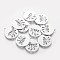 Non-Tarnish 201 Stainless Steel Pendants, Flat Round with Leaf, Stainless Steel Color, 18x1.1mm