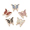 Rack Plating Alloy Pendants, with Rhinestone, Butterfly Charms, Golden, 12.5x13.5x2.5mm, Hole: 1.8mm