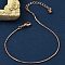 Rack Plating Brass Box Chain Bracelets for Women, Cadmium Free & Lead Free, 901 Stainless Steel Clasp, Long-Lasting Plated, Rose Gold, 6-3/4 inch(17cm)