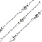 Tarnish Resistant 304 Stainless Steel Star Link Chains, with Cable Chains, Soldered, with Spool, Stainless Steel Color, 10x4.5x1.5mm, about 32.81 Feet(10m)/Roll