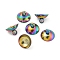 304 Stainless Steel Bead Cap Pendant Bails, for Globe Glass Bubble Cover Pendants, Rainbow Color, 8mm, Hole: 1.8mm