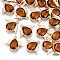 Faceted Glass Pendants, with Eco-Friendly Alloy Findings, Cadmium Free & Nickel Free & Lead Free, Angel, Light Gold, Chocolate, 18x22x4.5mm, Hole: 1.6mm