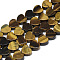 Natural Tiger Eye Bead Strands, Heart, 10x10x5mm, Hole: 1.5mm, about 40pcs/strand, 14.5 inch