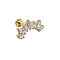 G23 Titanium with Clear Cubic Zirconia Internally Threaded Labrets, Moon, Golden, 8mm, Pin: 1.2mm