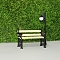 Alloy Chair & Street Light Set, Micro Landscape Home Dollhouse Accessories, Pretending Prop Decorations, Black, 49x22x33mm