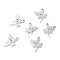 Non-Tarnish 304 Stainless Steel Charms, Laser Cut, Dragonfly, Stainless Steel Color, 10.5x8x1.1mm, Hole: 1mm