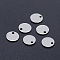 Non-Tarnish 201 Stainless Steel Laser Cut Charms, Blank Stamping Tag, Flat Round, Stainless Steel Color, 8x1mm, Hole: 1.4mm