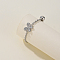 Vintage Minimalist Brass Cubic Zirconia Butterfly Adjustable Chain Women's Ring, Platinum