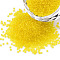 15/0 Transparent Czech Glass Seed Beads, Round, Yellow, 1.5x1mm, Hole: 0.5mm, about 500g/bag