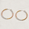 Stylish 201 Stainless Steel Two Tone Twist Hoop Earrings, Golden & Silver, 40x39mm