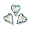 Electroplated Glass Pendants, Back Plated, Faceted, Heart Charms, Light Blue, 17.5x14x5mm, Hole: 1.2mm