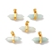 Natural Amazonite Pointed Pendants, with Brass Findings, Bullet, 9x15~17x7.5mm, Hole: 3.5x2.5mm