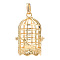 Rack Plating Brass Cage Pendants, Nickel Free, For Chime Ball Pendant Necklaces Making, Birdcage, Light Gold, 38x26x22mm, Hole: 4x8mm, inner measure: 18x23mm