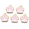 Alloy Enamel Pendants, Cadmium Free & Lead Free, Dog Paw Prints, Pink, 17.5x16x1.5mm, Hole: 2mm