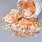 Ornament Accessories, PVC Plastic Paillette/Sequins Beads, Mixed Shapes, Orange, 4~40x2.5~16x0.3~1.5mm, Hole: 1~1.6mm