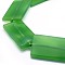 Natural Agate Beads Strands, Dyed, Rectangle, Lime Green, 49.5~50x29.5~30x5.5~7.5mm, Hole: 2mm, about 8pcs/strand, 17 inch(43.2cm)