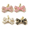 Rack Plating Brass Micro Pave Clear Cubic Zirconia Enamel Pendants, Bowknot, Lead Free & Cadmium Free, Long-Lasting Plated, Real 18K Gold Plated, Mixed Color, 13x20.5x5.5mm, Hole: 6x3mm