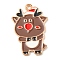 Alloy Enamel Pendants, Christmas Theme, Light Gold, Deer, 27.5x18x1.5mm, Hole: 1.5mm