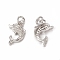 Brass Micro Pave Cubic Zirconia Pendants, Cadmium Free & Nickel Free & Lead Free, with Jump Ring, Butterfly Charms, Platinum, 16x10x3mm, Hole: 3mm
