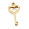 304 Stainless Steel Pendants, Laser Cut, Heart Key, Golden, 13x6.5x1.7mm, Hole: 1mm