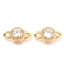 Brass Micro Pave Clear Cubic Zirconia Links Connectors, Long-Lasting Plated, Flat Round, Real 18K Gold Plated, 12.5x22x6mm, Hole: 3x2.7mm