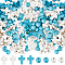 200Pcs 4 Styles DIY Beads Kits, Including Synthetic Turquoise & Magnesite Beads, Cross & Round, Mixed Dyed and Undyed, 8~16x8~12x3.5~8mm, hole: 1mm, 50pcs/style