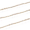 Ion Plating(IP) 304 Stainless Steel Curb Chains, Satellite Chains, with Enamel and Spool, Soldered, Long-Lasting Plated, Real 18K Gold Plated, White, 1.5x1x0.1mm, about 32.8 Feet(10m)/roll